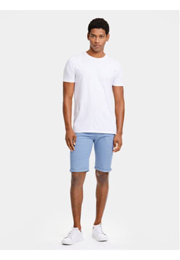 Lindbergh Szorty materiałowe 30-505044 Niebieski Slim Fit. Kolor: niebieski. Materiał: bawełna