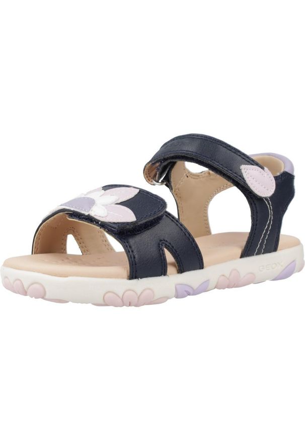 Geox - Sandały GEOX J SANDAL HAITI GIRL Niebieski. Kolor: niebieski. Materiał: syntetyk. Sezon: lato