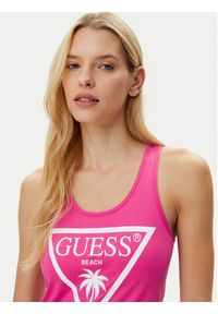 Guess Sukienka codzienna E3GP03 JA914 Czerwony Regular Fit. Okazja: na co dzień. Kolor: czerwony. Materiał: bawełna. Typ sukienki: proste. Styl: casual #5