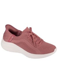 skechers - Buty do chodzenia damskie Skechers Slip-ins Ultra Flex 3.0. Kolor: różowy. Materiał: materiał, syntetyk. Szerokość cholewki: normalna. Sport: turystyka piesza #1