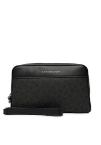 TOMMY HILFIGER - Tommy Hilfiger Kosmetyczka Th Flag Monogram Pouch AM0AM14146 Czarny. Kolor: czarny. Materiał: skóra #1