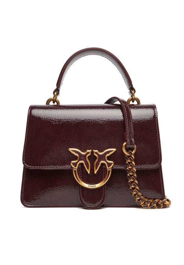 Pinko - PINKO Torebka Love One Top Handle Mini Light PE 25 PLTT 100071 A1UV Bordowy. Kolor: czerwony. Materiał: skórzane