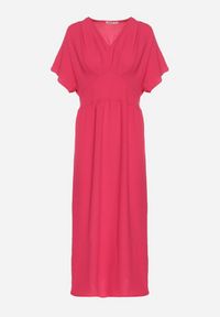 Born2be - Fuksjowa Sukienka z Bawełną i Górą w Stylu Nietoperza Filenia. Okazja: na co dzień. Kolor: różowy. Materiał: bawełna. Styl: casual #5