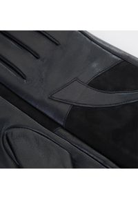 Wittchen - Damskie rękawiczki skórzane proste czarne. Kolor: czarny. Materiał: skóra. Wzór: kolorowy, aplikacja. Sezon: jesień, zima, lato. Styl: klasyczny, elegancki