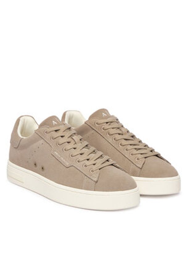 Armani Exchange Sneakersy XM002617 AF19687 Z1030 Beżowy. Kolor: beżowy. Materiał: zamsz, skóra