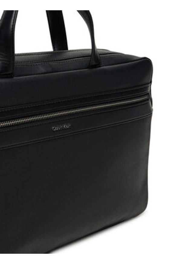 Calvin Klein Torba na laptopa Zip Commuter Bag LV04D3263G Czarny. Kolor: czarny. Materiał: skóra