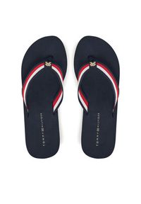 TOMMY HILFIGER - Tommy Hilfiger Japonki Th Corporate Wedge Beach Sandal FW0FW08520 Granatowy. Kolor: niebieski. Materiał: materiał #6