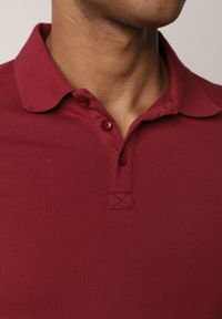 Born2be - Bordowa Gładka Koszulka Polo o Klasycznym Kroju Sinopea. Okazja: na co dzień, do pracy, na spotkanie biznesowe. Typ kołnierza: polo. Kolor: czerwony. Materiał: jeans. Wzór: gładki. Styl: klasyczny #7