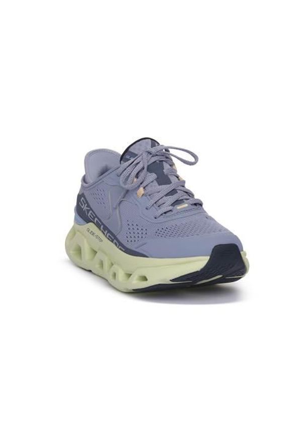 skechers - Buty do biegania damskie Skechers Blmt Glide Step. Kolor: niebieski, fioletowy. Materiał: syntetyk, materiał. Szerokość cholewki: normalna