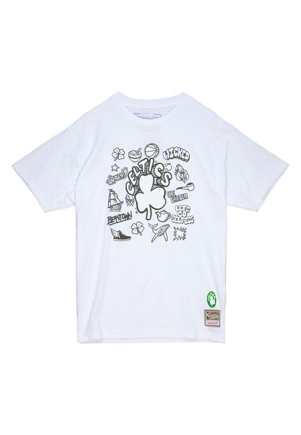 Mitchell & Ness - Koszulka Boston Celtics NBA Doodle. Kolor: biały. Sport: koszykówka