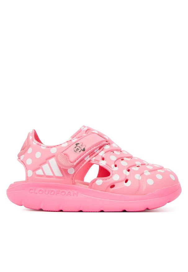 Adidas - Sandały adidas. Kolor: różowy. Wzór: motyw z bajki