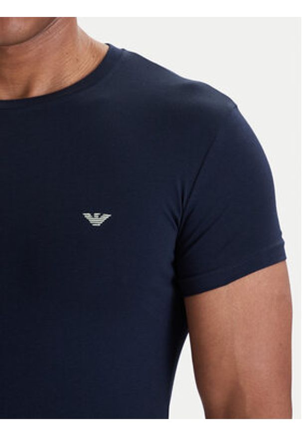 Emporio Armani Underwear T-Shirt EM000375 AF18891 UB102 Granatowy Slim Fit. Kolor: niebieski. Materiał: bawełna