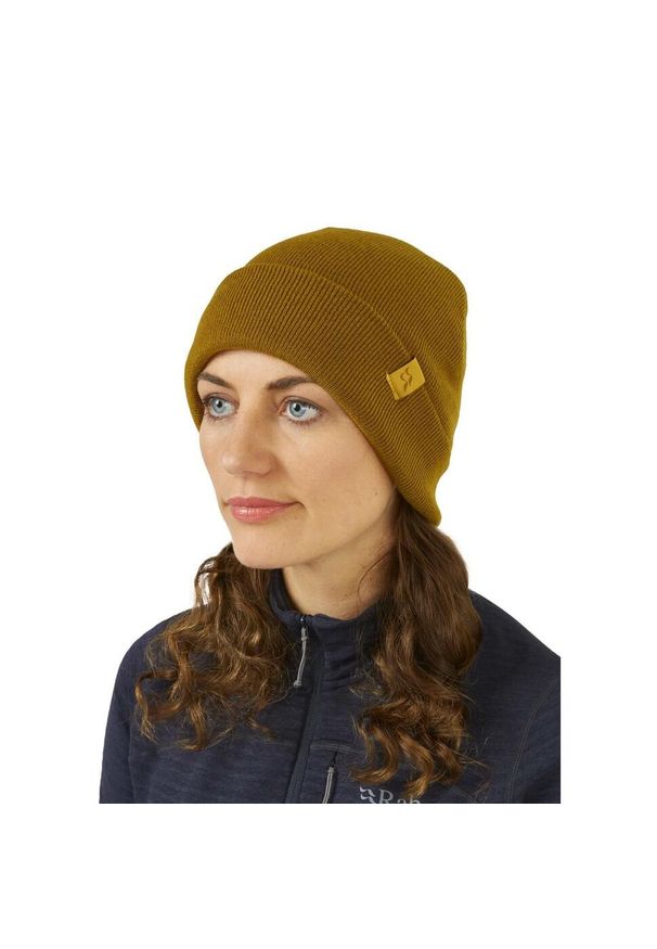 Czapka dzianinowa podwijana Rab Adzuki Beanie. Kolor: żółty. Materiał: dzianina