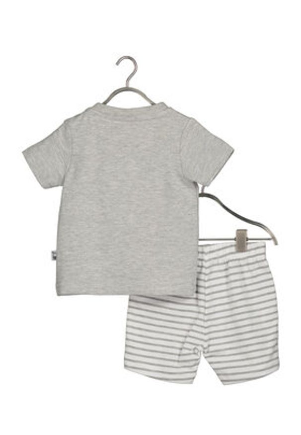 Blue Seven Komplet t-shirt i spodenki 422192 X Szary Regular Fit. Kolor: szary. Materiał: bawełna