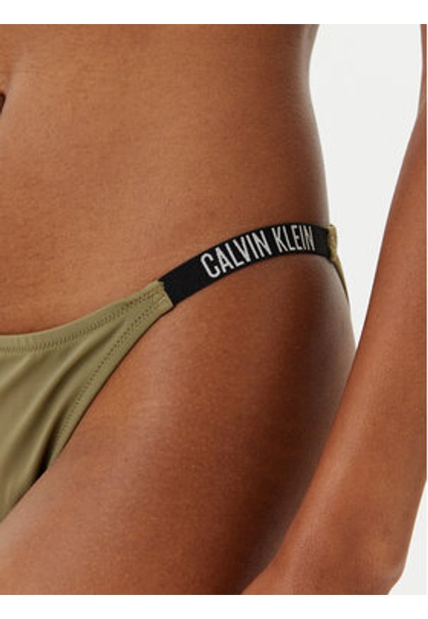 Calvin Klein Swimwear Dół od bikini KW0KW02891 Zielony. Kolor: zielony. Materiał: syntetyk