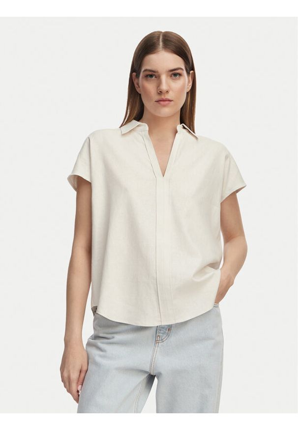 Calvin Klein Jeans Polo Monogram LV04RC276G Beżowy jasny Slim Fit. Typ kołnierza: polo. Kolor: beżowy. Materiał: bawełna