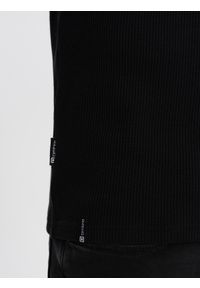 Ombre Clothing - Longsleeve męski o strukturze "wafla" - czarny V4. Okazja: na co dzień. Kolor: czarny. Materiał: bawełna. Długość rękawa: długi rękaw. Styl: klasyczny, sportowy, casual #3