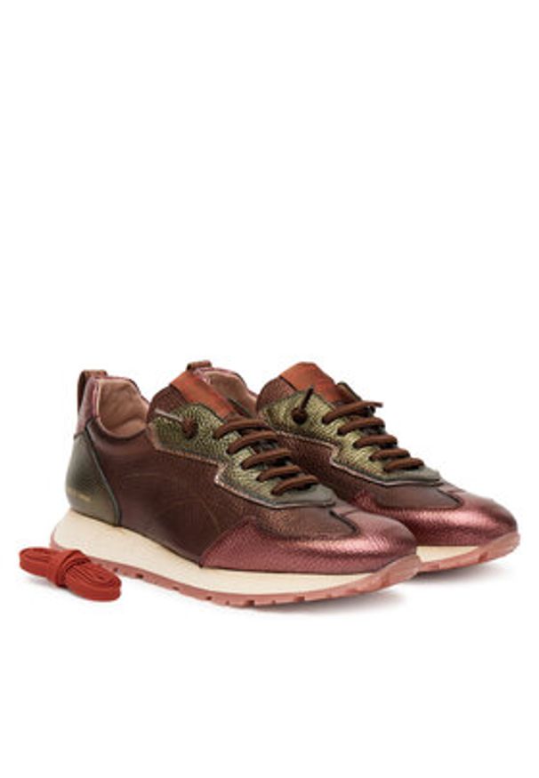 Hispanitas Sneakersy CHI254312 Bordowy. Kolor: czerwony. Materiał: skóra