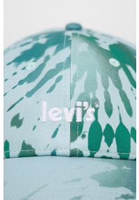 Levi's® - Levi's czapka bawełniana kolor turkusowy wzorzysta. Kolor: turkusowy. Materiał: bawełna. Styl: biznesowy