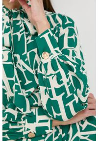 Elisabetta Franchi sukienka kolor zielony mini prosta. Okazja: na co dzień. Kolor: zielony. Długość rękawa: długi rękaw. Typ sukienki: proste. Styl: casual. Długość: mini #2