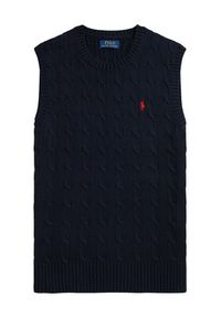 Polo Ralph Lauren Sweter 710979113002 Granatowy Regular Fit. Typ kołnierza: polo. Kolor: niebieski. Materiał: bawełna #3