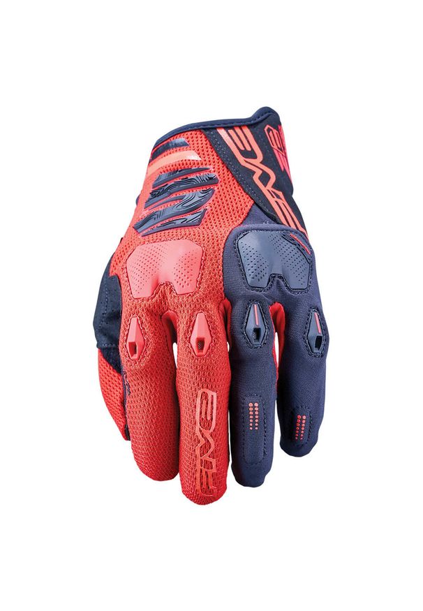 FIVE GLOVES - Rękawiczki ENDURO 2 - CZARNO-CZERWONE - XS/7. Kolor: czerwony, wielokolorowy, czarny. Sport: kolarstwo