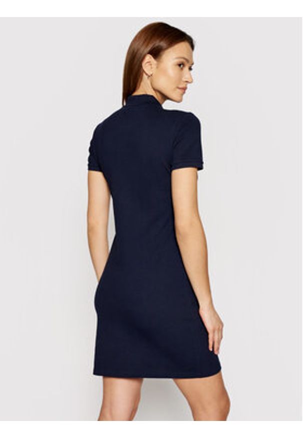 Lacoste Sukienka codzienna EF5473 Granatowy Slim Fit. Okazja: na co dzień. Kolor: niebieski. Materiał: bawełna. Typ sukienki: proste. Styl: casual
