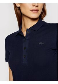 Lacoste Polo PF5462 Granatowy Slim Fit. Typ kołnierza: polo. Kolor: niebieski. Materiał: bawełna