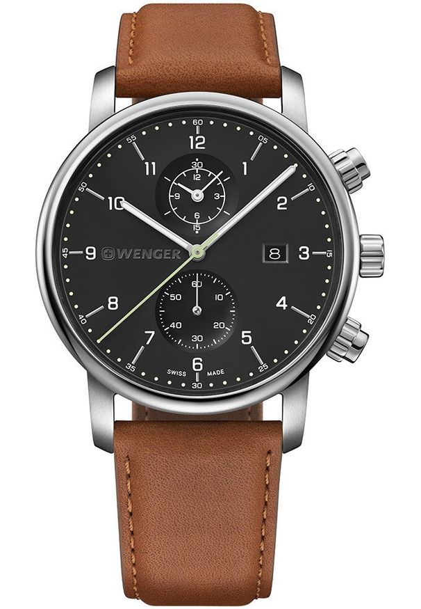 Zegarek męski Wenger 01.1743.121 brązowy. Kolor: brązowy