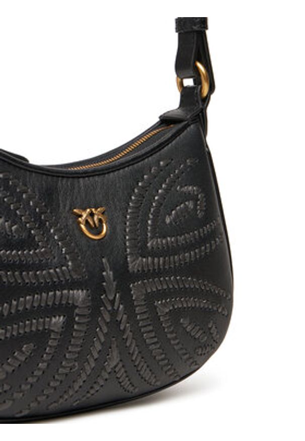 Pinko - PINKO Torebka Half Moon Baby PE 25 PLTT 103538 A2C3 Czarny. Kolor: czarny. Materiał: skórzane