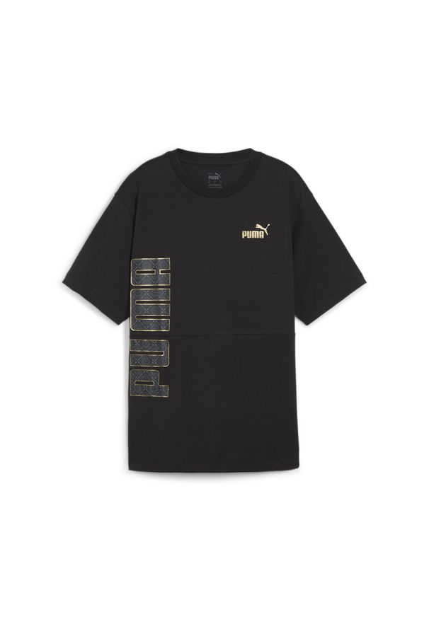 Podkoszulek damskie Puma Power Logo Love. Kolor: czarny. Materiał: bawełna, materiał. Sport: joga i pilates