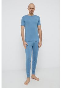 Ted Baker T-shirt piżamowy gładka. Kolor: niebieski. Materiał: dzianina. Wzór: gładki #2