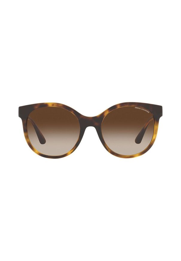 Armani Exchange okulary przeciwsłoneczne damskie kolor brązowy. Kolor: brązowy