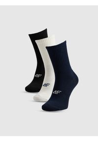 4f - 4F Skarpetki długie (3-pack) męskie - multikolor 43-46. Kolor: wielokolorowy. Materiał: dzianina, bawełna #1