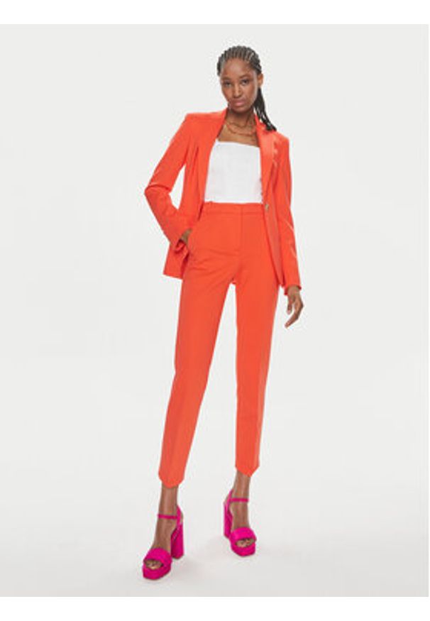 Pinko Spodnie materiałowe Bello 100155 A1L4 Pomarańczowy Slim Fit. Kolor: pomarańczowy. Materiał: syntetyk