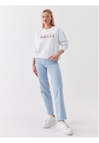 Guess Bluza W3YQ13 K8802 Biały Relaxed Fit. Kolor: biały. Materiał: bawełna, syntetyk