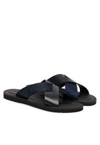 Emporio Armani Klapki X4P124 XN787 MB007 Granatowy. Kolor: niebieski. Materiał: skóra #5