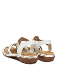 Rieker Sandały 65918-81 Biały. Kolor: biały. Materiał: materiał #2