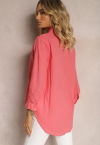 Renee - Różowa Klasyczna Koszula z Bawełny z Kieszonkami Jaela. Okazja: na co dzień. Kolor: różowy. Materiał: bawełna. Styl: klasyczny #3