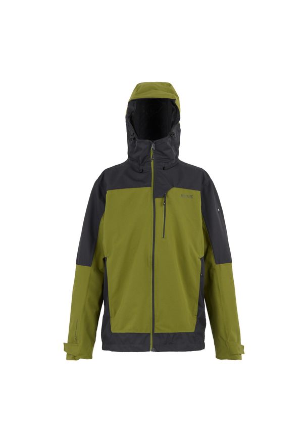 Regatta - Męska Kurtka Wodoodporna Highton IV Stretch. Kolor: wielokolorowy, szary, fioletowy, zielony. Sport: turystyka piesza