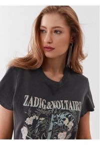 Zadig&Voltaire T-Shirt Donate Guitare JWTS01524 Szary Regular Fit. Kolor: szary. Materiał: bawełna #5