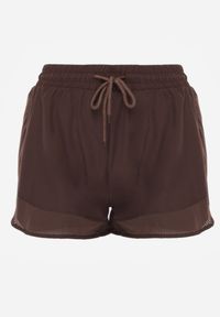 Born2be - Brązowe Szorty Sportowe z Siateczkowymi Wstawkami i Podszewką Tamaris. Okazja: na co dzień, na spacer. Kolor: brązowy. Styl: sportowy #5