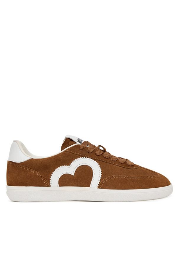 Love Moschino - LOVE MOSCHINO Sneakersy JA15112G1NIG021041 Brązowy. Kolor: brązowy. Materiał: skóra