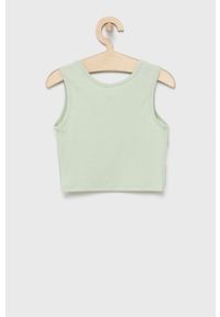 Guess top dziecięcy kolor zielony. Kolor: zielony. Materiał: materiał, dzianina, włókno. Długość rękawa: na ramiączkach #2
