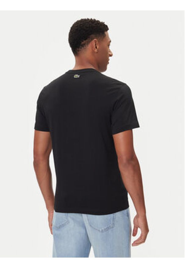 Lacoste T-Shirt TH5634 Czarny Regular Fit. Kolor: czarny. Materiał: bawełna
