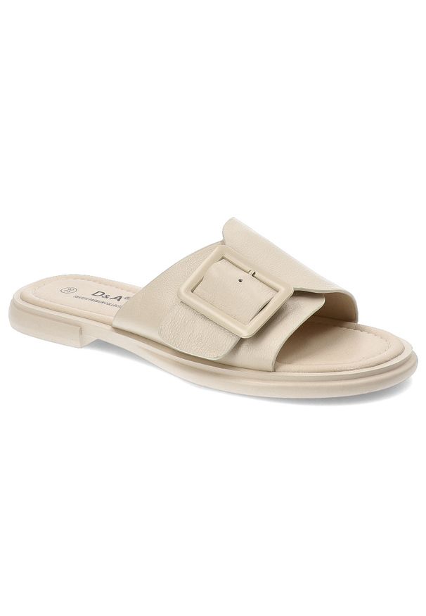 Beżowe Klapki S.Barski Wygodne Obuwie Damskie. Okazja: na co dzień. Kolor: beżowy. Materiał: skóra. Sezon: lato. Styl: casual, elegancki