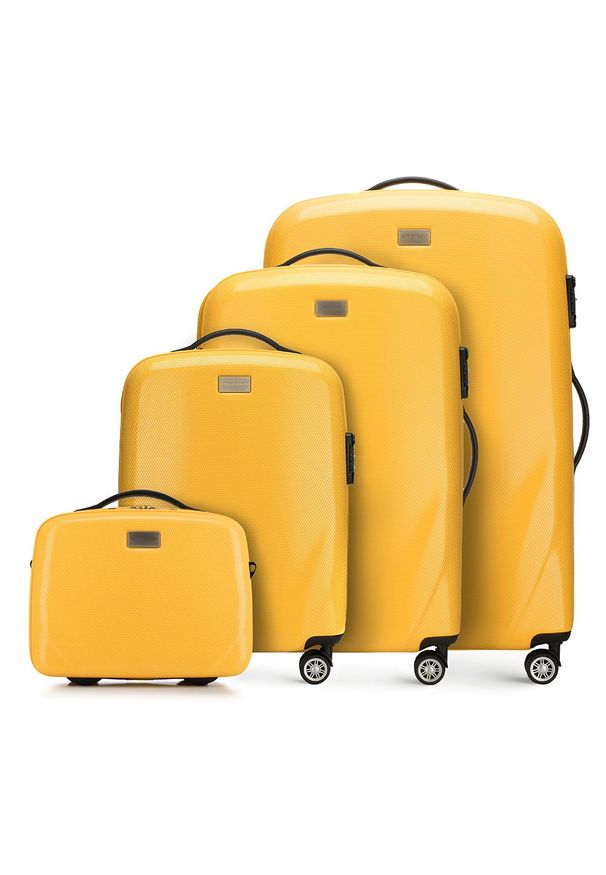 Wittchen - Komplet walizek z polikarbonu jednokolorowych. Kolor: żółty. Materiał: guma