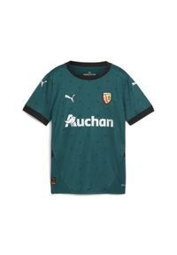 Puma - Młodzieżowa koszulka wyjazdowa RC Lens 24/25 PUMA Varsity Green Black. Kolor: czarny, zielony, wielokolorowy. Sport: piłka nożna