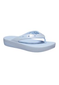 Japonki damskie Crocs Classic Platform Meta Pearl. Kolor: niebieski. Obcas: na platformie. Styl: sportowy