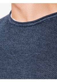 Ombre Clothing - Sweter męski - granatowy/melanżowy V3 E121 - XXL. Okazja: na co dzień. Kolor: niebieski. Materiał: bawełna. Wzór: melanż. Styl: casual, klasyczny, elegancki #5